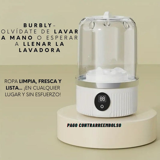 Burbly® – Mini Lavadora Portátil Automática: ¡Lava en segundos!